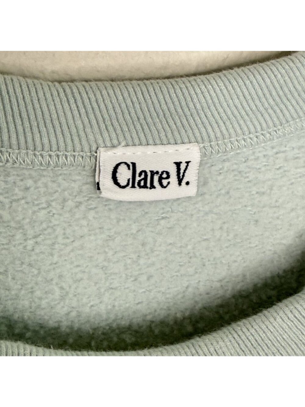 Clare V. Pale Blue w/ Poppy Lips Sweatshirt, M - Picture 5 of 9